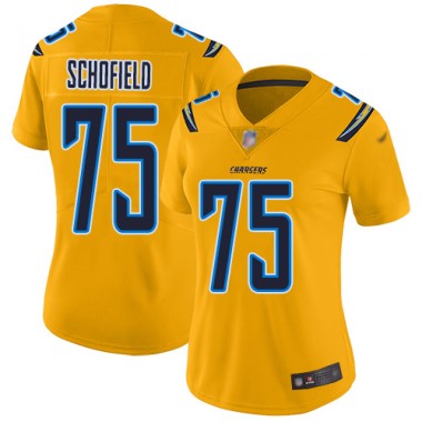 Los Angeles Chargers NFL Football Michael Schofield Gold Jersey Women Limited #75 Inverted Legend